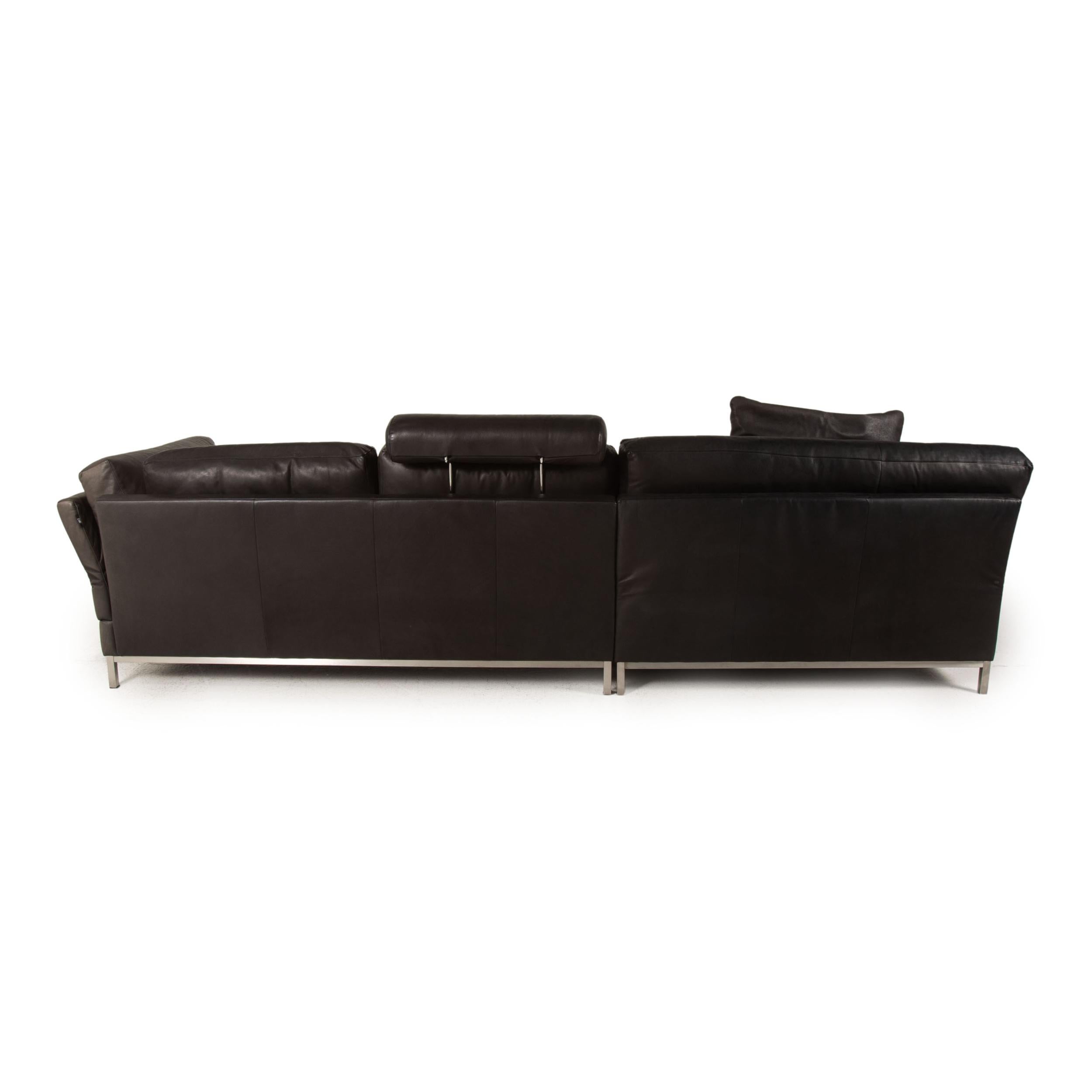 Contur Semino Leather Sofa Black Corner Sofa Couch For Sale 2
