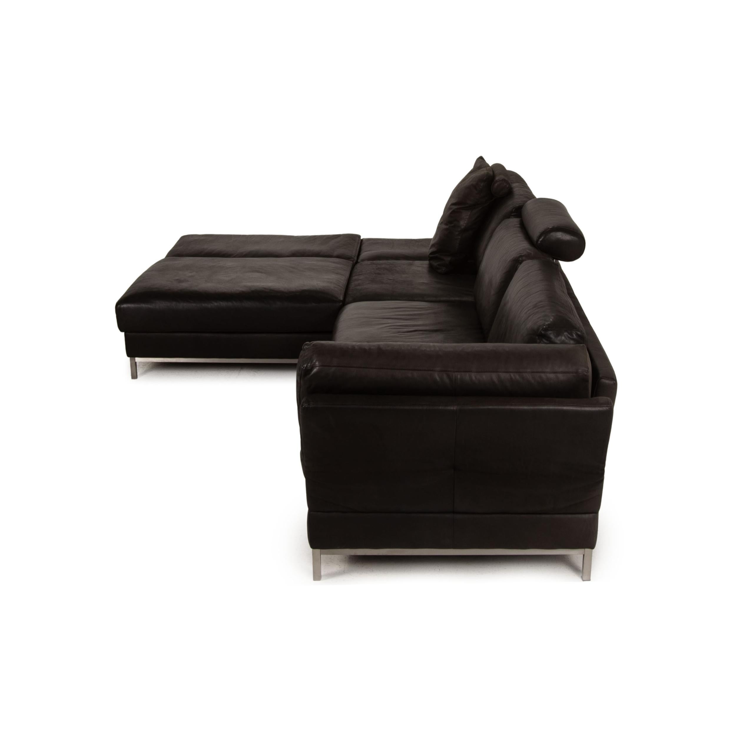 Contur Semino Leather Sofa Black Corner Sofa Couch For Sale 3