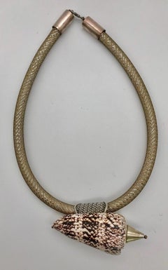 SYLVIA GOTTWALD,  Conus Shell in Silver frame, Eco -Luxe , Pendant Necklace