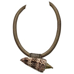 SYLVIA GOTTWALD, Conus Shell in Silver frame, Eco -Luxe , Pendant Necklace