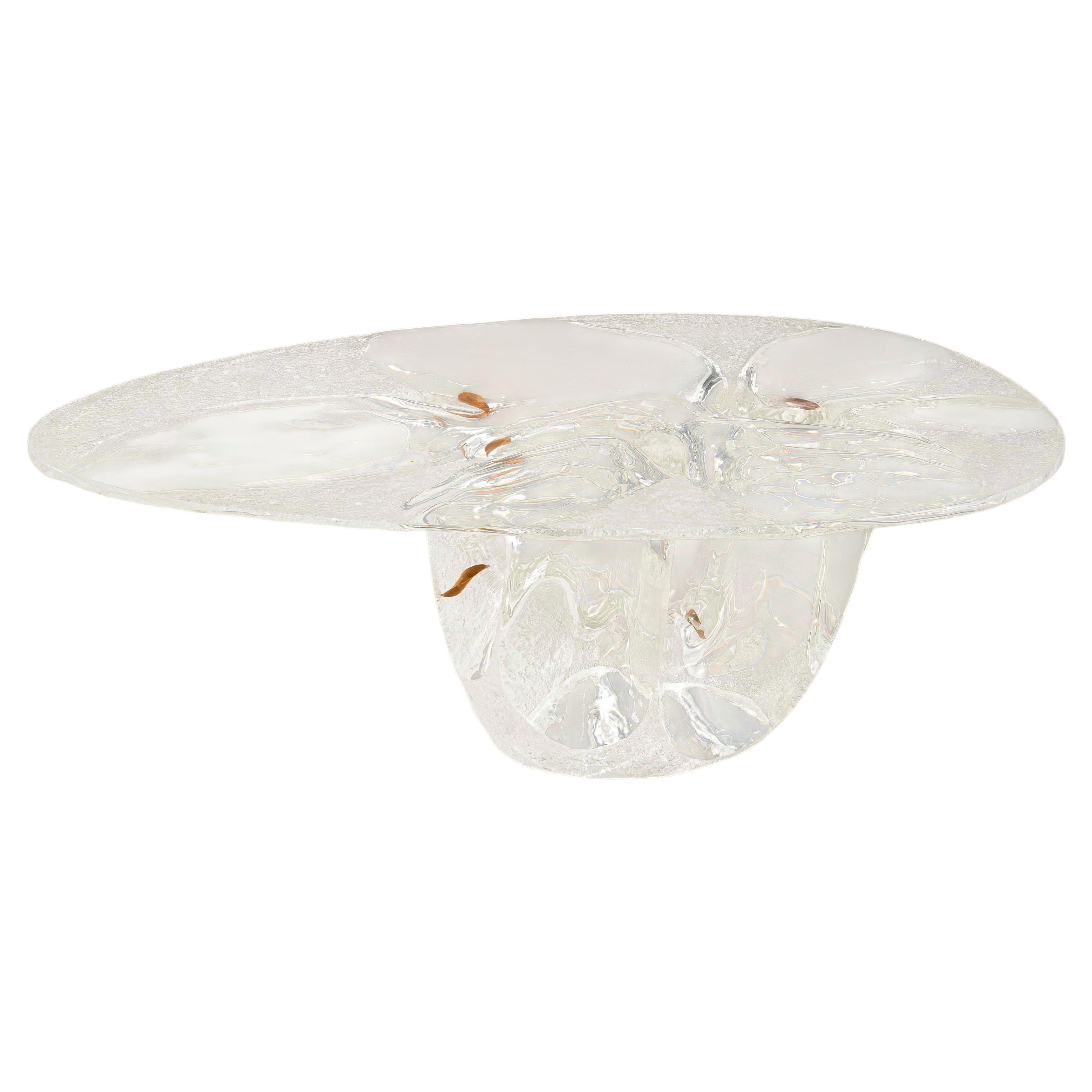 Convergence Coffee Table — Sculptural Luxury in Crystal Mixed with Acrylic For Sale