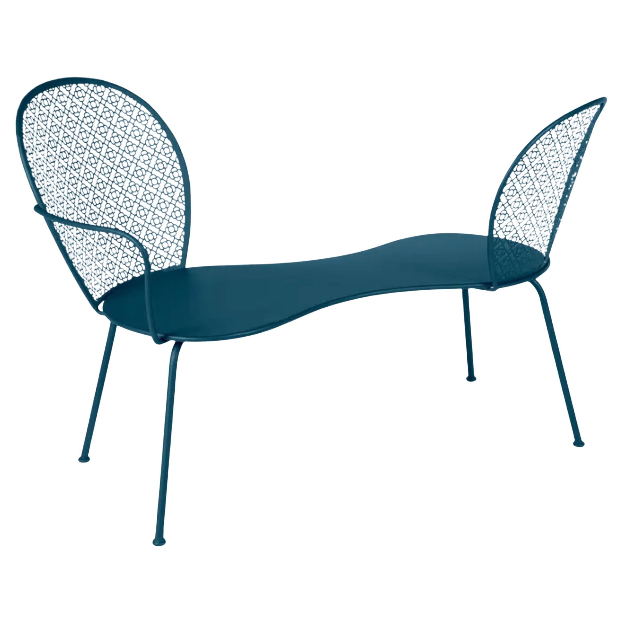 Conversation Bench Fermob Lorette design Frédéric Sofia -  Acapulco Blue