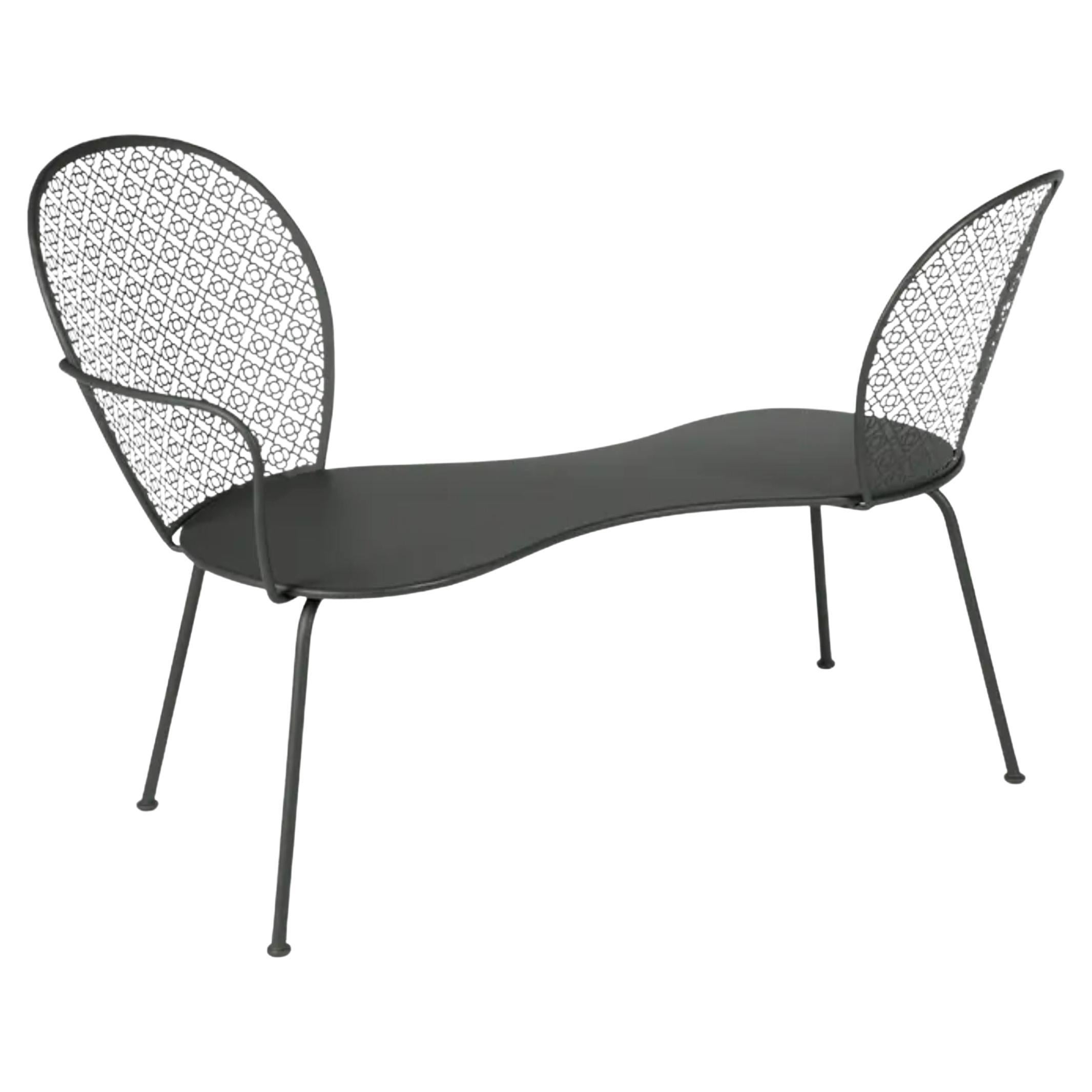 Conversation Bench Fermob Lorette design Frédéric Sofia - Anthracite For Sale