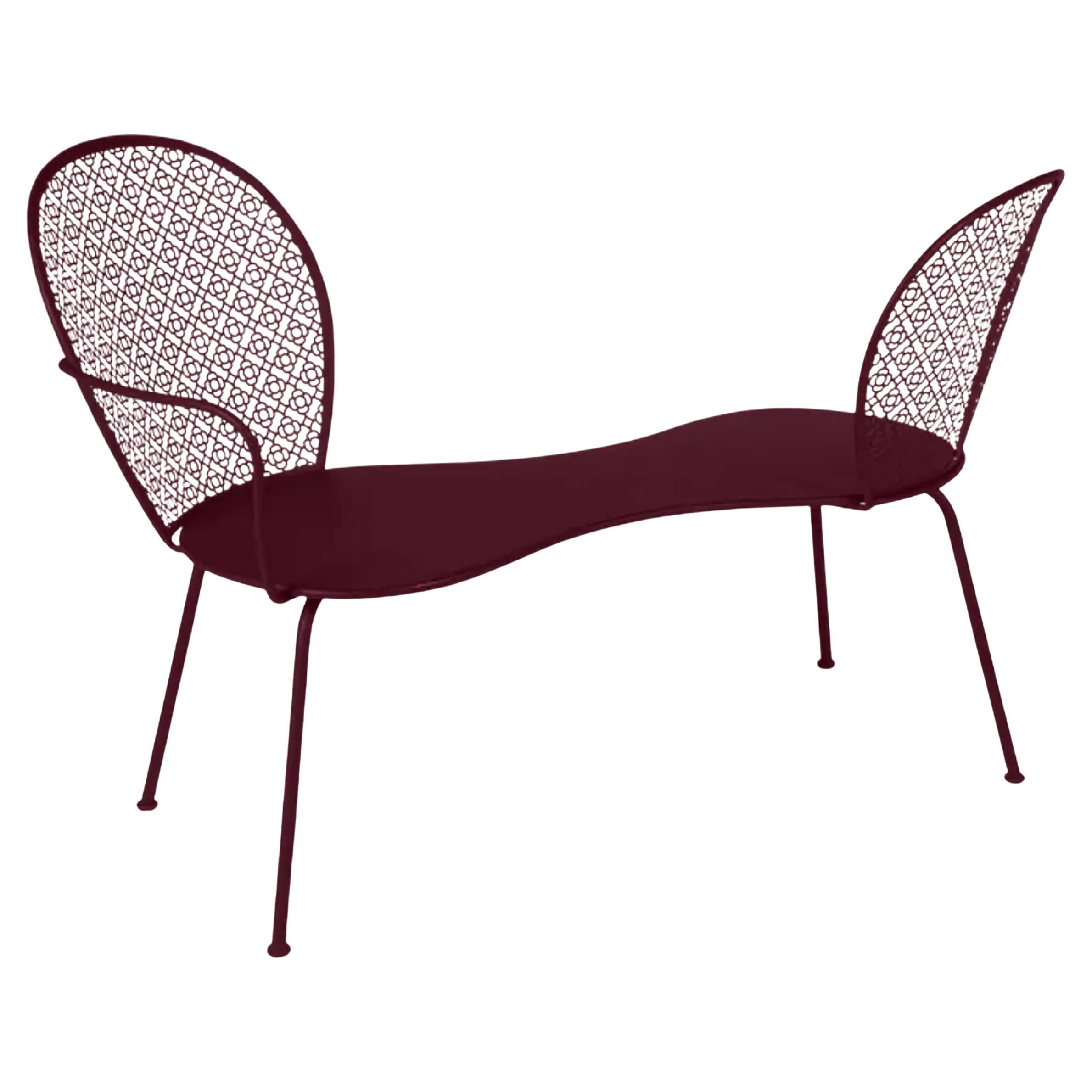 Conversation Bench Fermob Lorette design Frédéric Sofia - Black Cherry