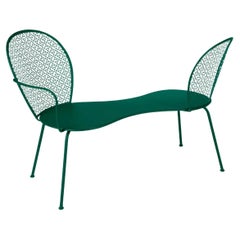 Konversationsbank Fermob Lorette design Frédéric Sofia - Zedernholz grün