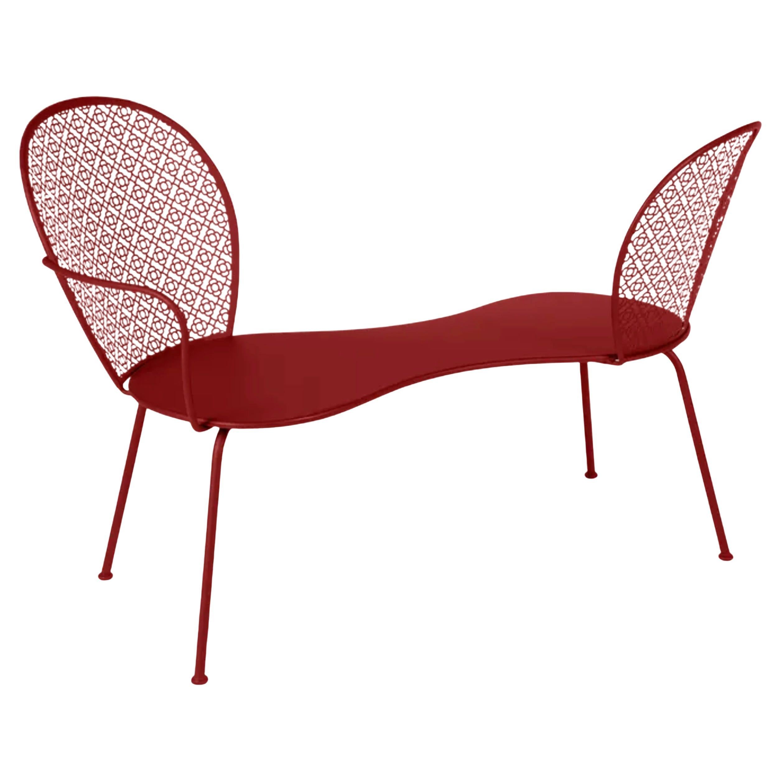 Conversation Bench Fermob Lorette design Frédéric Sofia - Chili