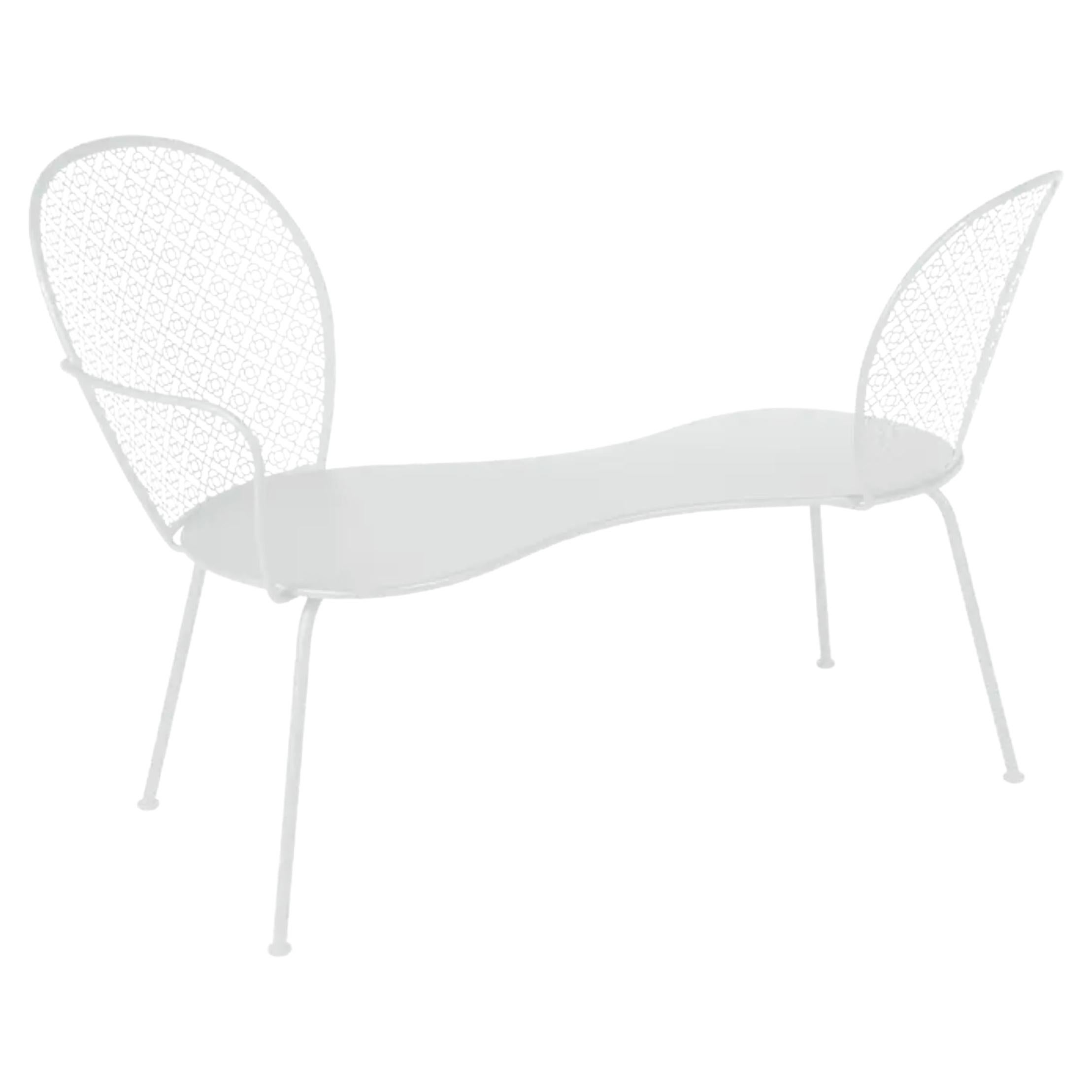Conversation Bench Fermob Lorette design Frédéric Sofia - Cotton White
