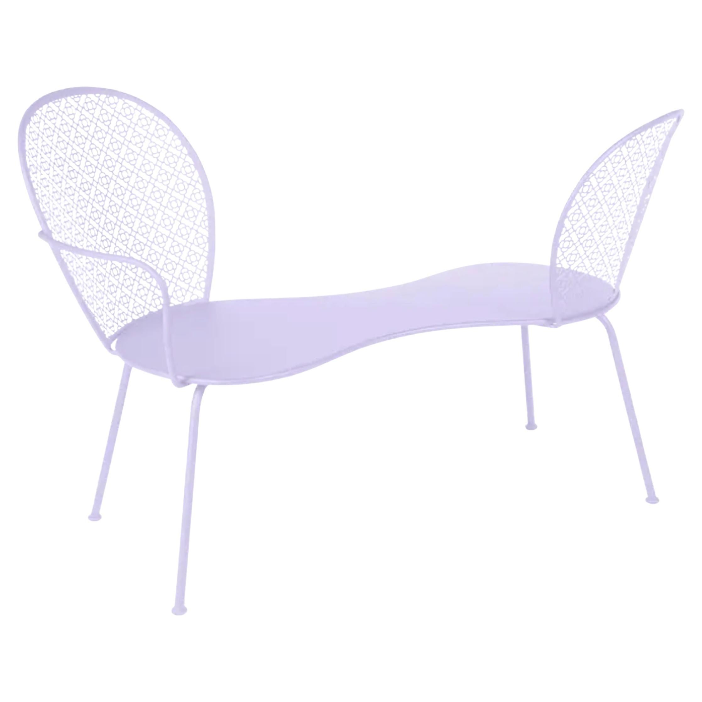 Conversation Bench Fermob Lorette design Frédéric Sofia - Marshmallow For Sale