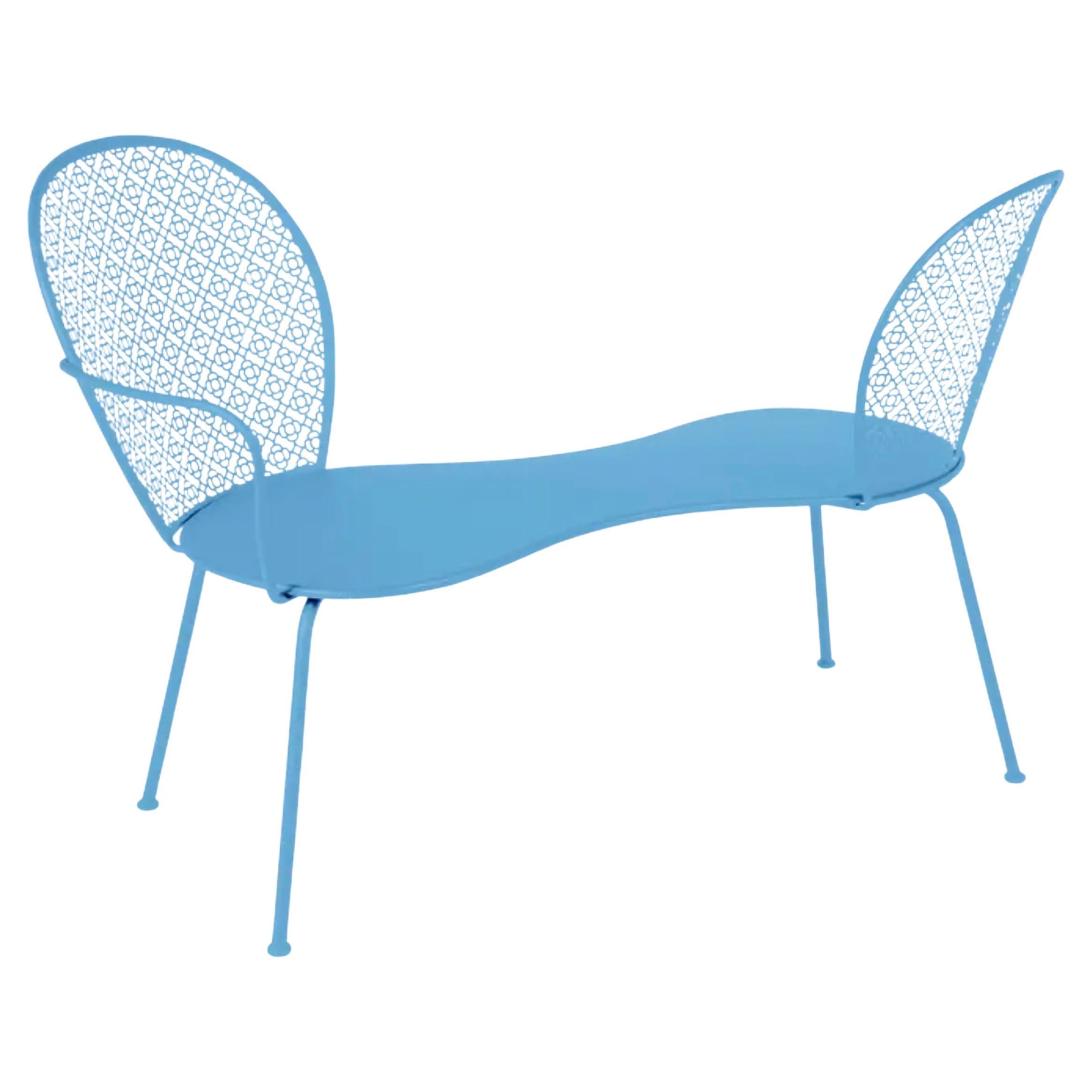 Conversation Bench Fermob Lorette design Frédéric Sofia - Maya Blue