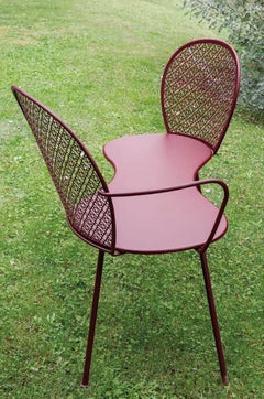 Conversation Bench Fermob Lorette design Frédéric Sofia - Red Ochre