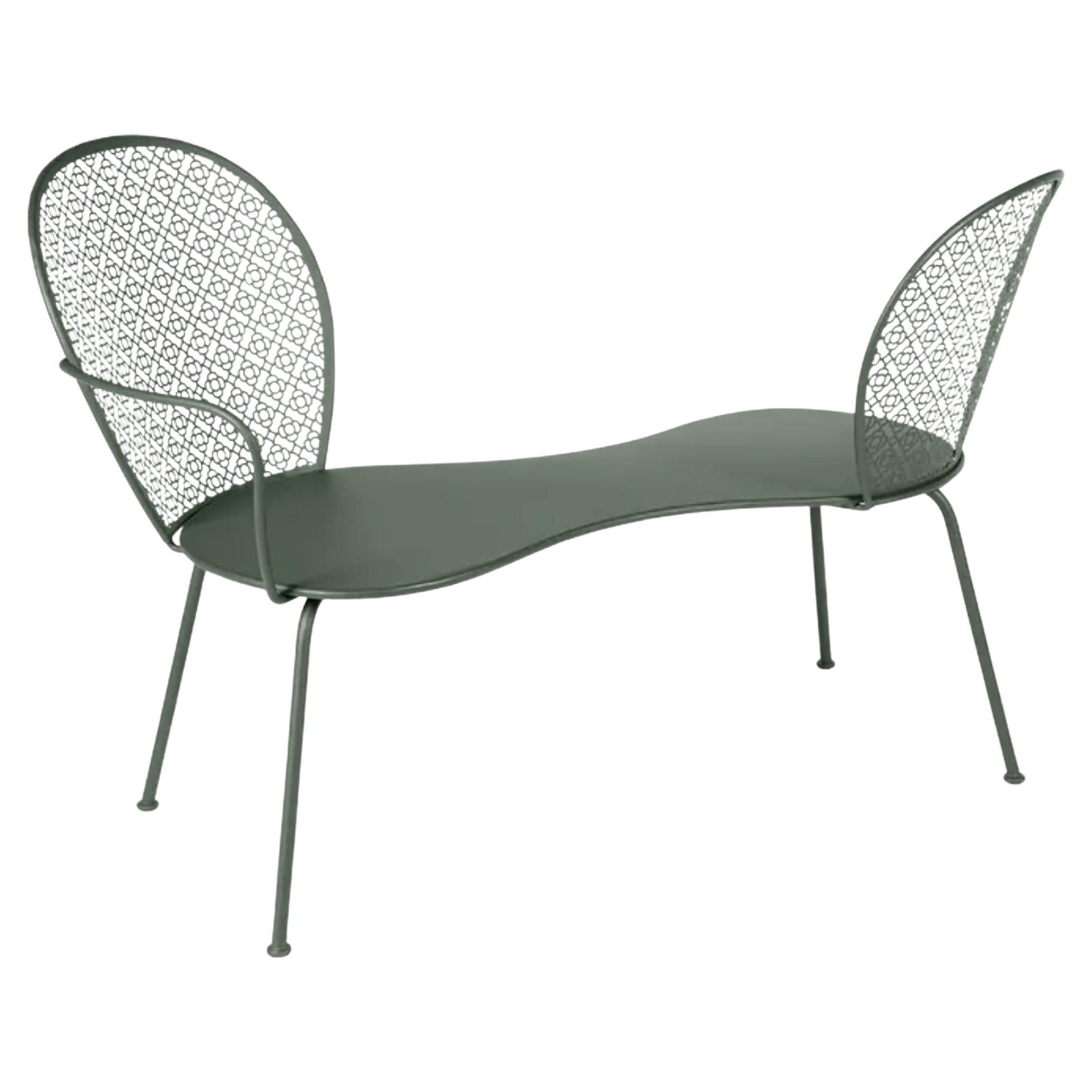 Conversation Bench Fermob Lorette design Frédéric Sofia - Rosemary For Sale