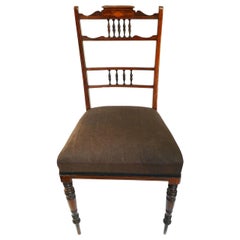 Antique Conversation Chair Made of Elm with Elaborate Inlays circa 1800 Neoclassical