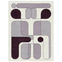 "Conversation - Lavender + Cream" /  10
 x 14
 / Hand Knotted Wool Rug