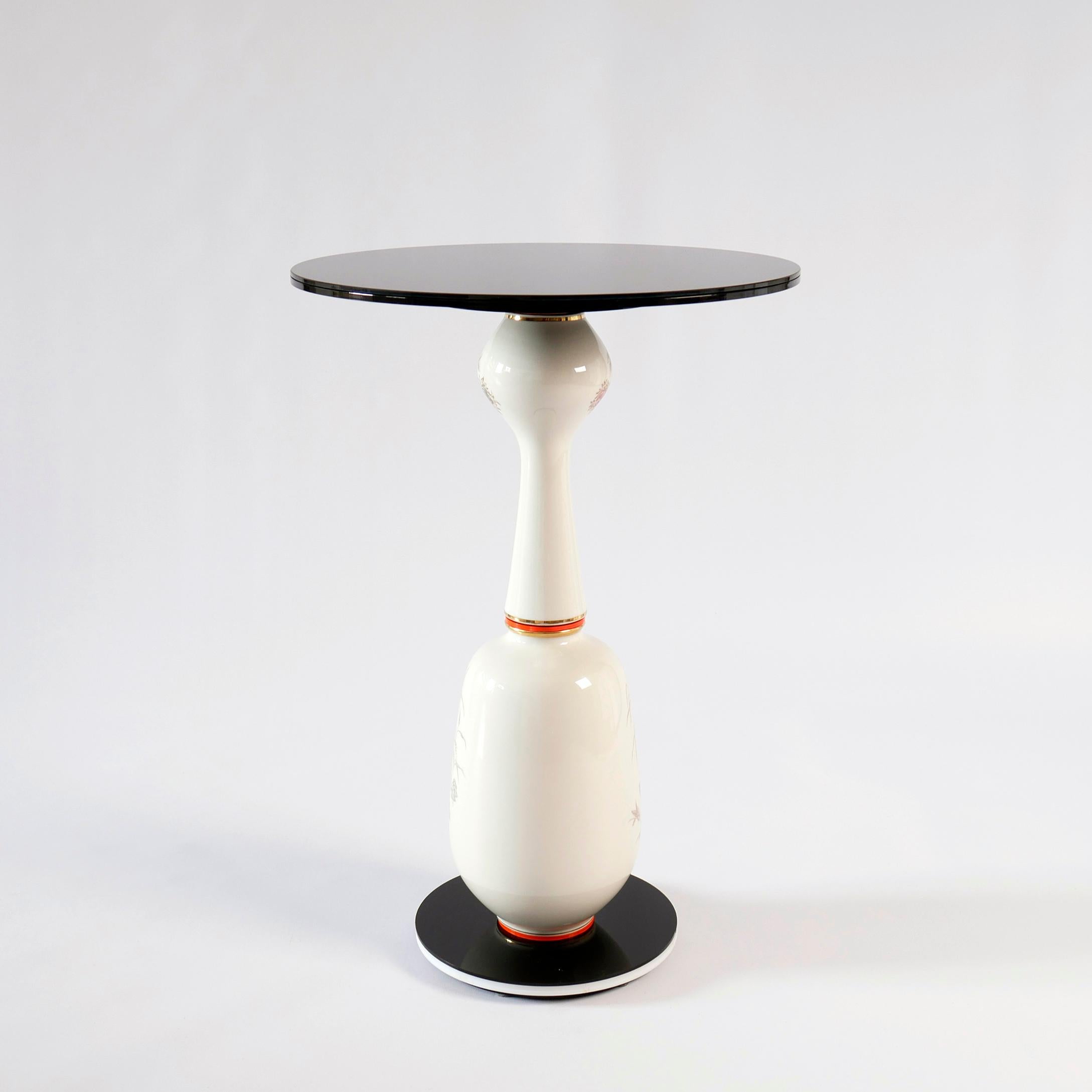 Mid-Century Modern 'Conversation Piece' Side Table, Vintage Ceramics and Glass, One Off Piece