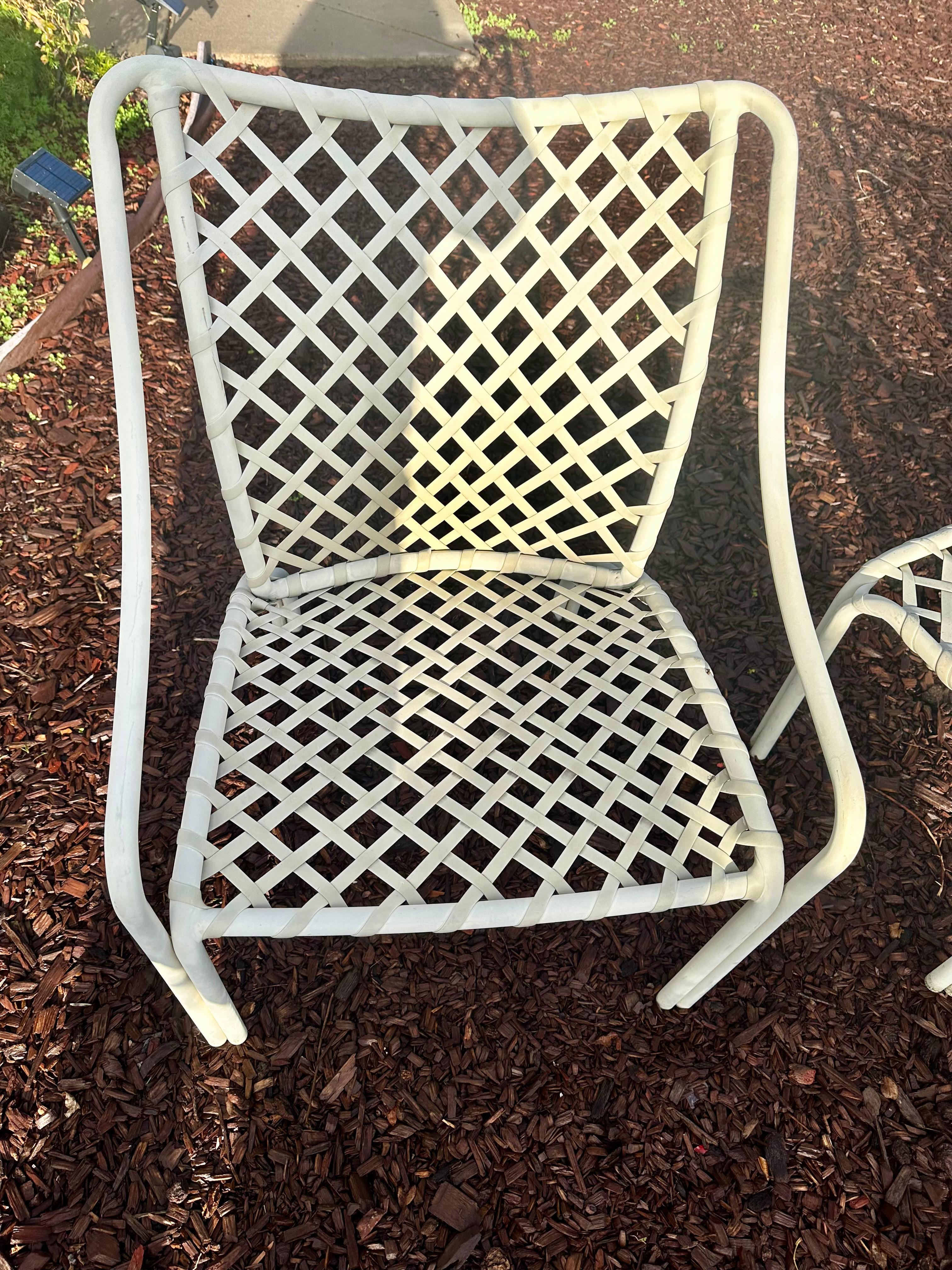 American Classical Conversation set, Set of 3, Brown Jordan Tamiami Patio chairs and a side table