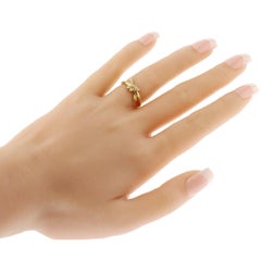 Conversation View Auth Tiffany & Co. 18 Karat Yellow Gold Diamonds Knot Band Rin