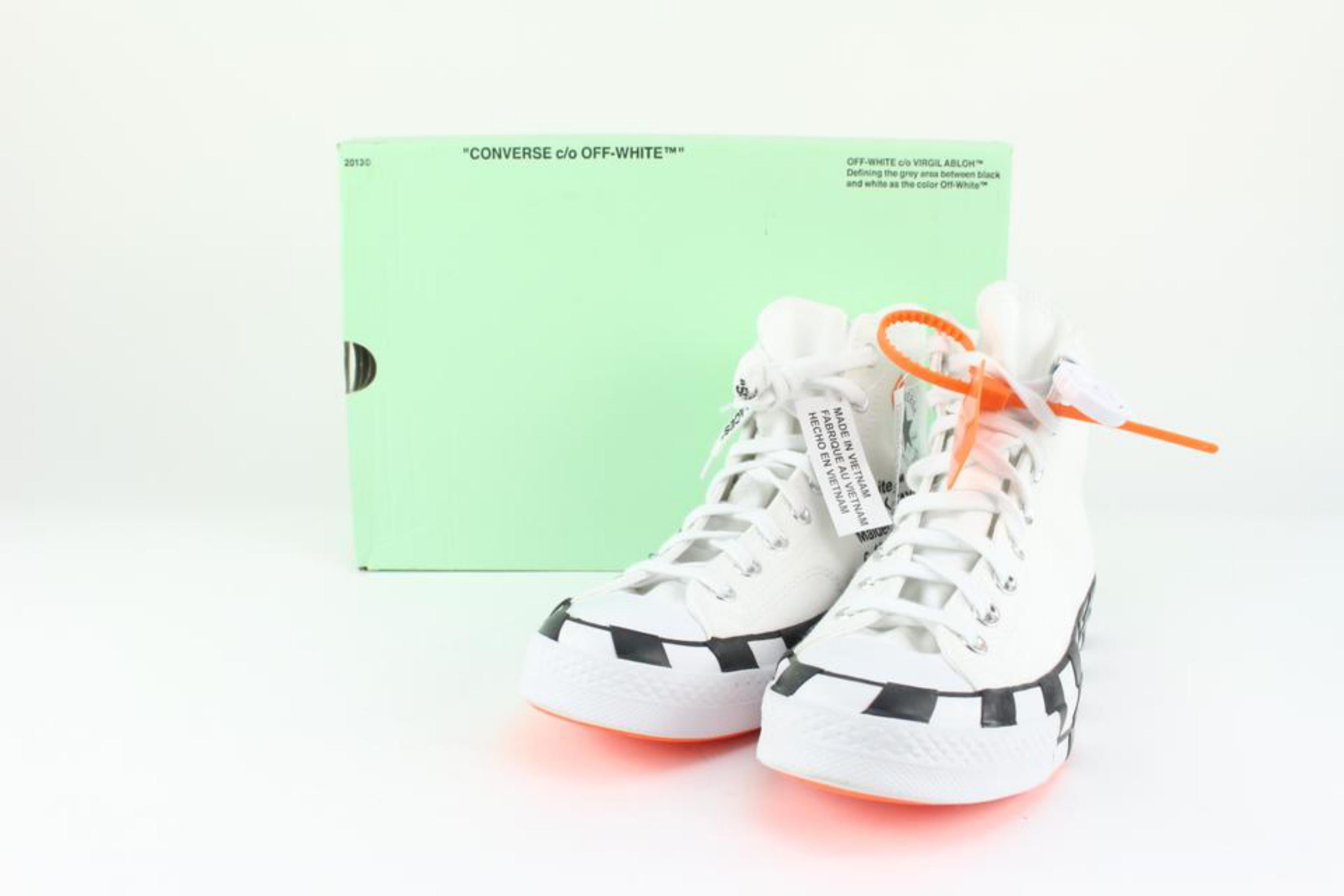 Converse Mens 9 US Virgil Abloh Off-White Chuck Taylor High Top Sneaker 127co11 For Sale 4