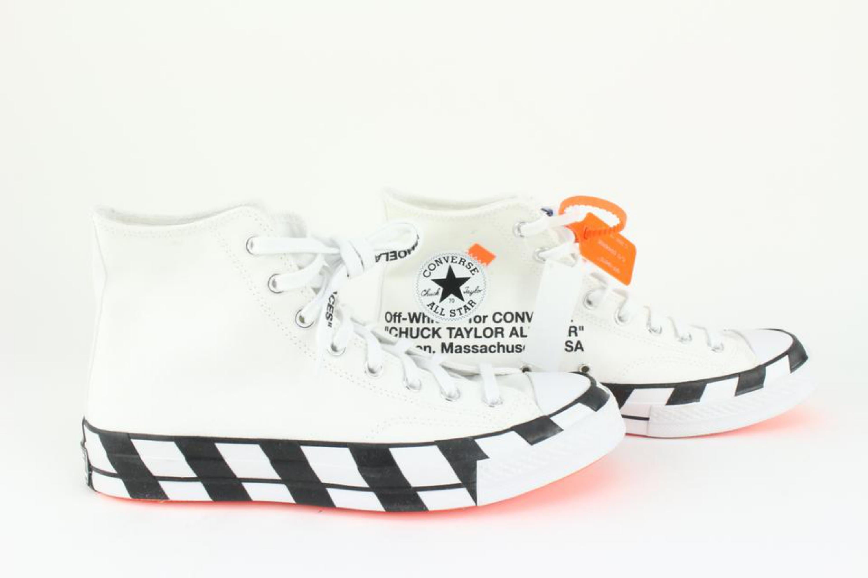 Converse Mens 9 US Virgil Abloh Off-White Chuck Taylor High Top Sneaker 127co11 Neuf - En vente à Dix hills, NY