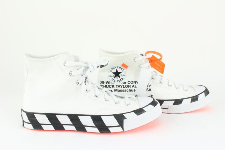 Converse Mens 9 US Virgil Abloh Off-White Chuck Taylor High Top Sneaker  127co11 For Sale at 1stDibs