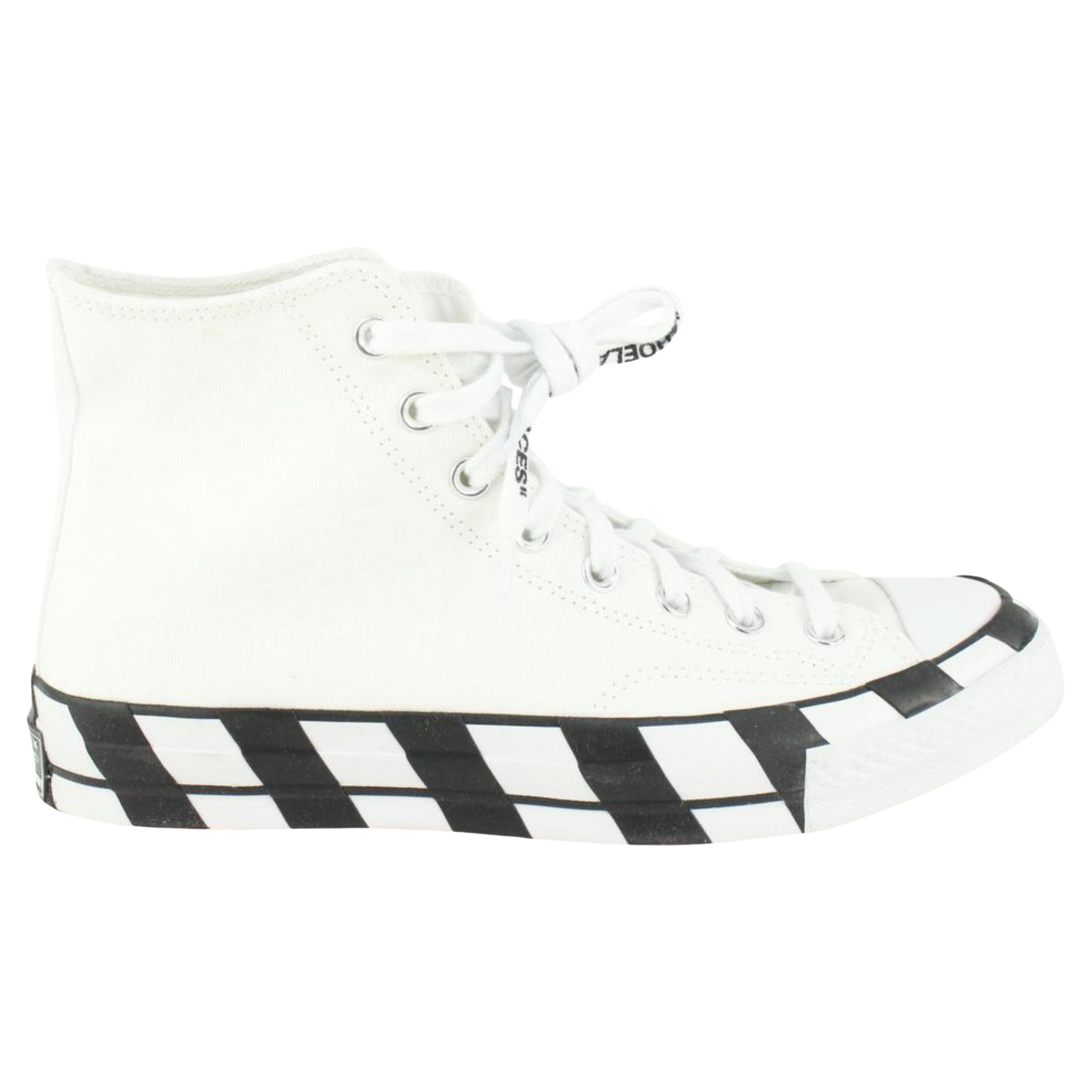 Converse Mens 9 US Virgil Abloh Off-White Chuck Taylor High Top Sneaker  127co11 For Sale at 1stDibs | ow converse, chuck 70 off white, off white  trademark