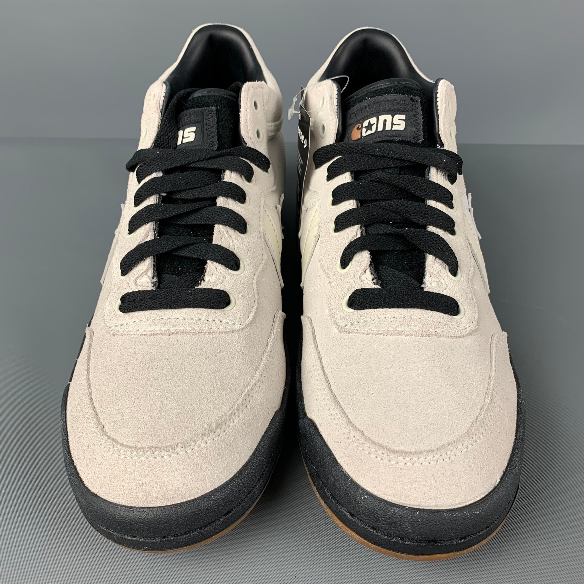 Beige CONVERSE x CARTHARTT WIP Size 9.5 White Black Suede Sneakers