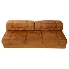 Schlafsofa Daybed Couch Bett 'Atrium':: Wittmann:: Cognac Leder:: 1970