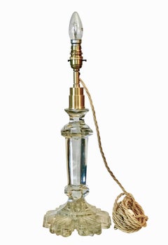 19th Century Converted Antique Crystal Table Lamp