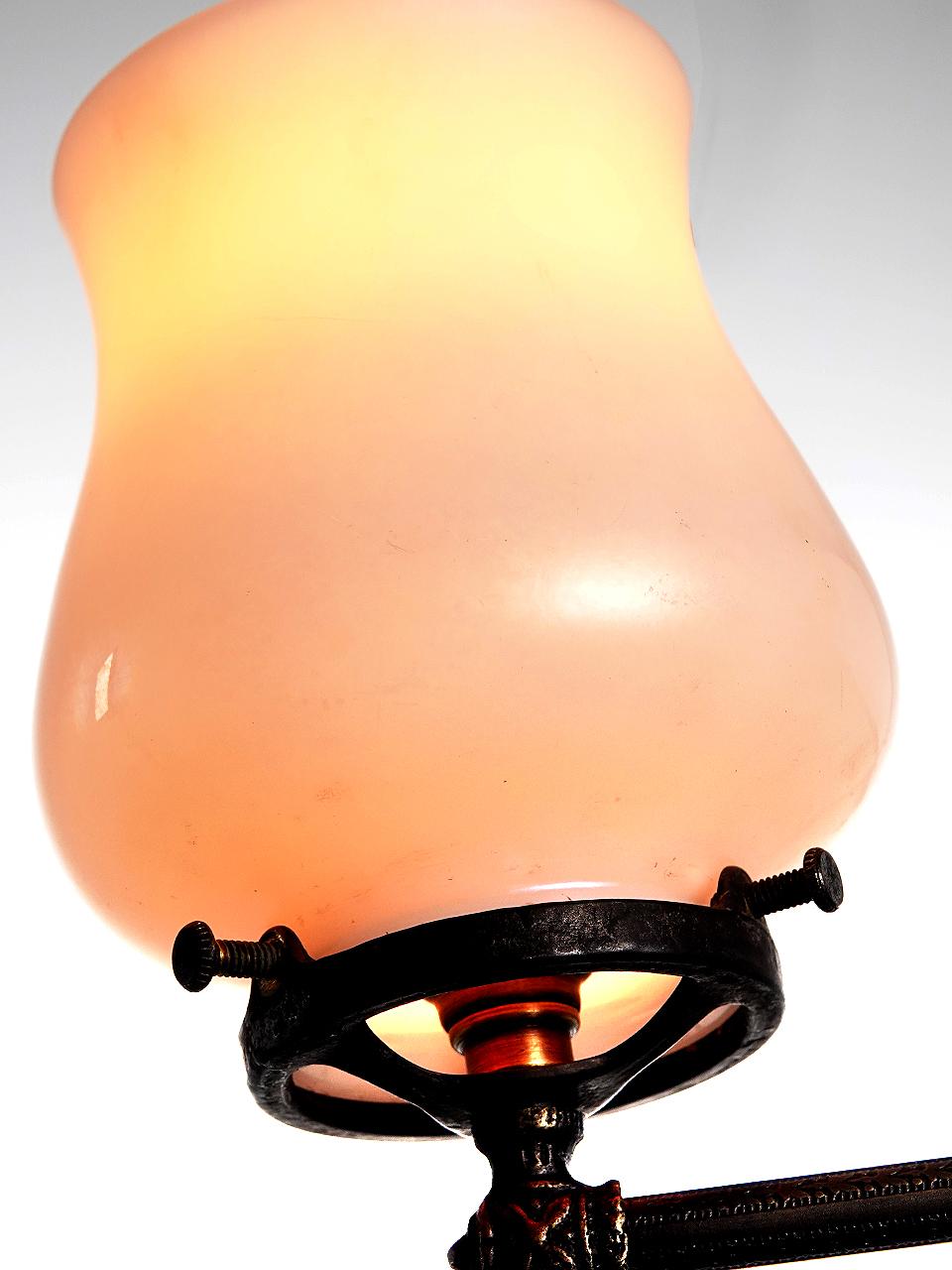 Victorian Converted Tulip Articulated Gas Sconces, Matching Pair