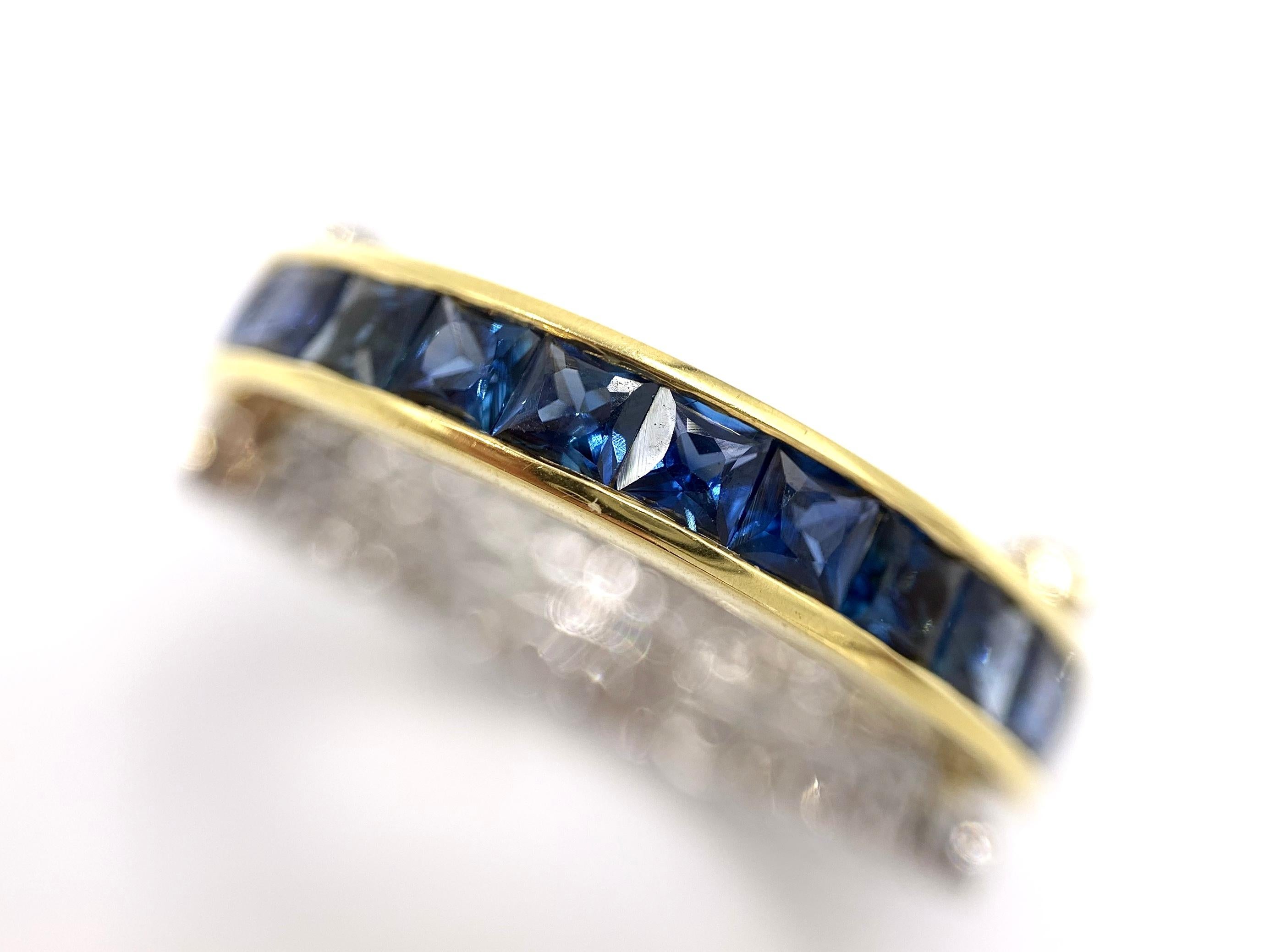Convertible 18 Karat Blue Sapphire and Diamond Ring For Sale 1