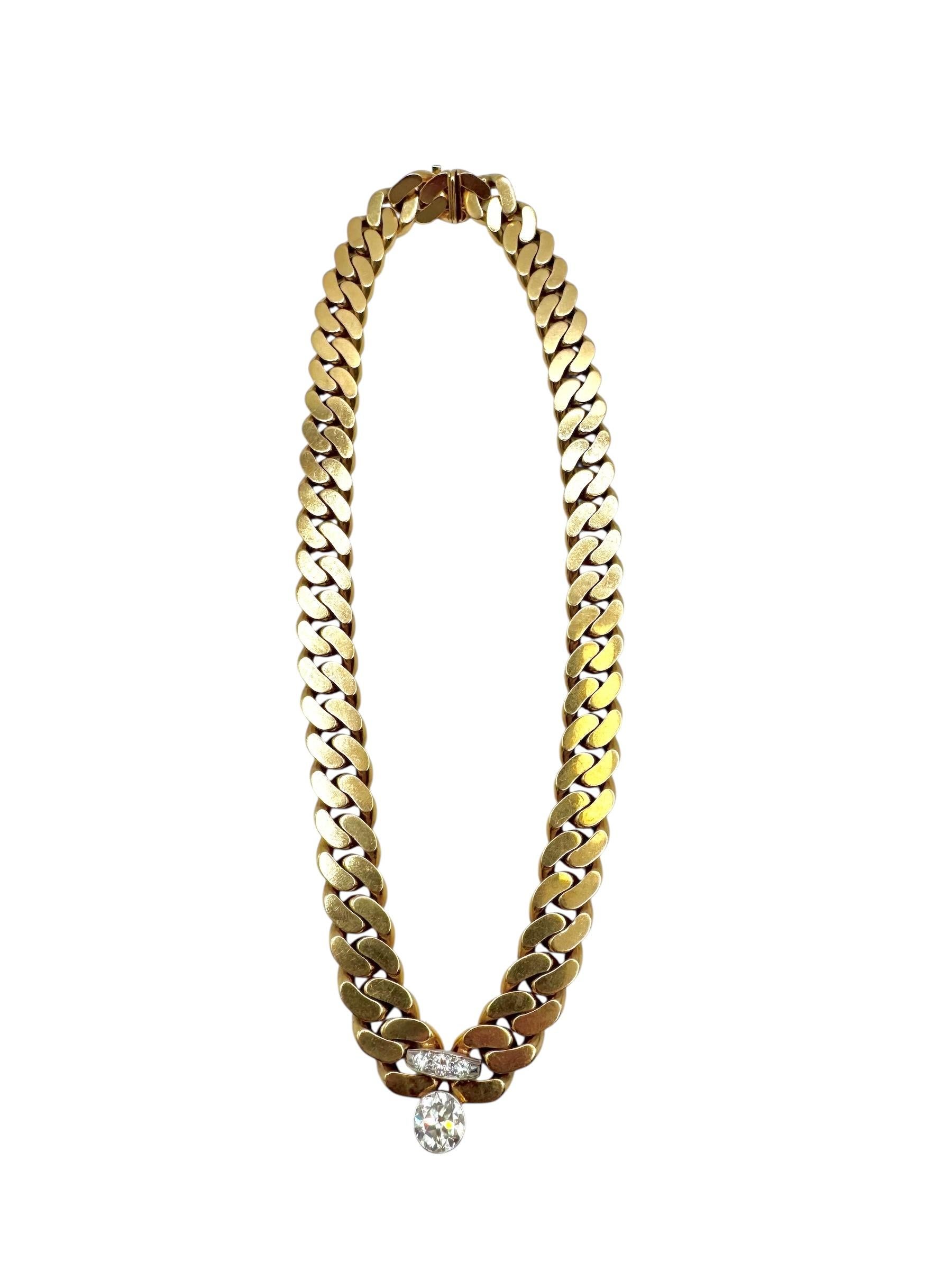 Wandelbare 18K Gelbgold Diamant & Smaragd Halskette mit abnehmbarer Brosche (Tropfenschliff) im Angebot