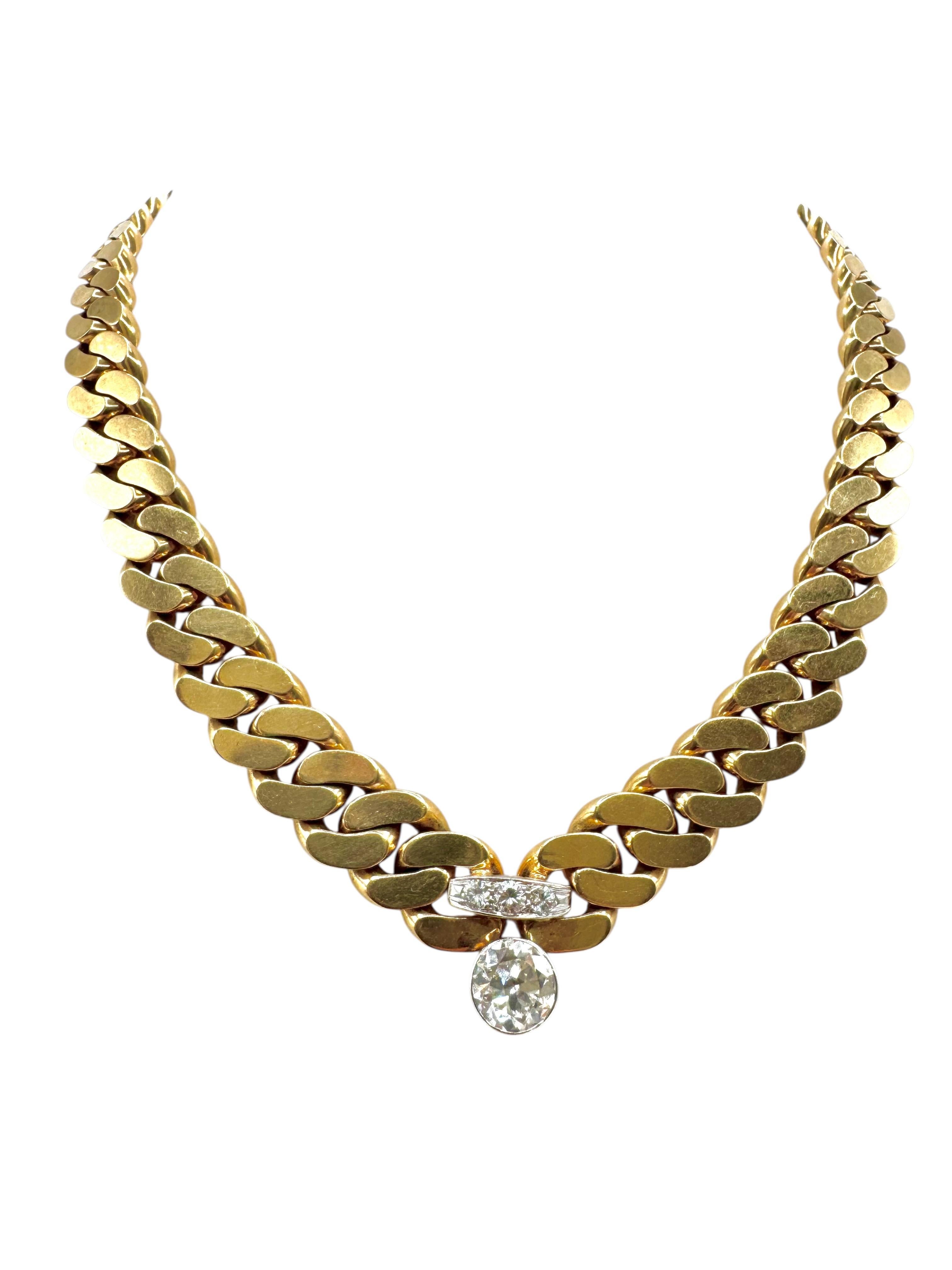 Wandelbare 18K Gelbgold Diamant & Smaragd Halskette mit abnehmbarer Brosche im Angebot 4