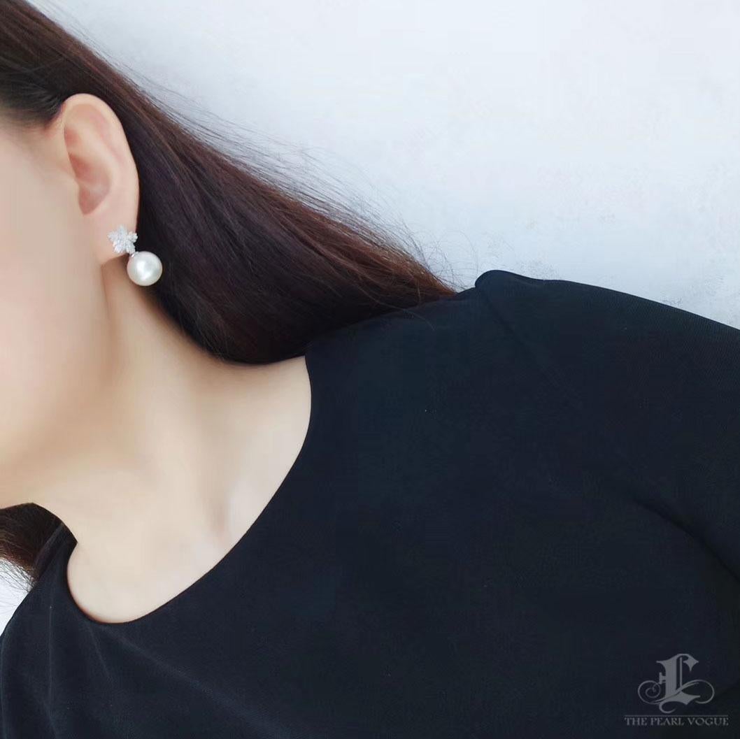 【Vine Symphony】Convertible Radiant Snowburst AAAA South Sea Pearl Gala Earrings For Sale 6