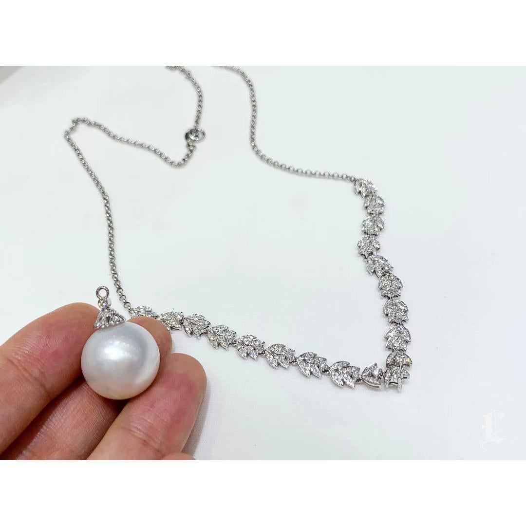 Collana di perle dei mari del sud e diamanti convertibile a Y Lumière in vendita 1