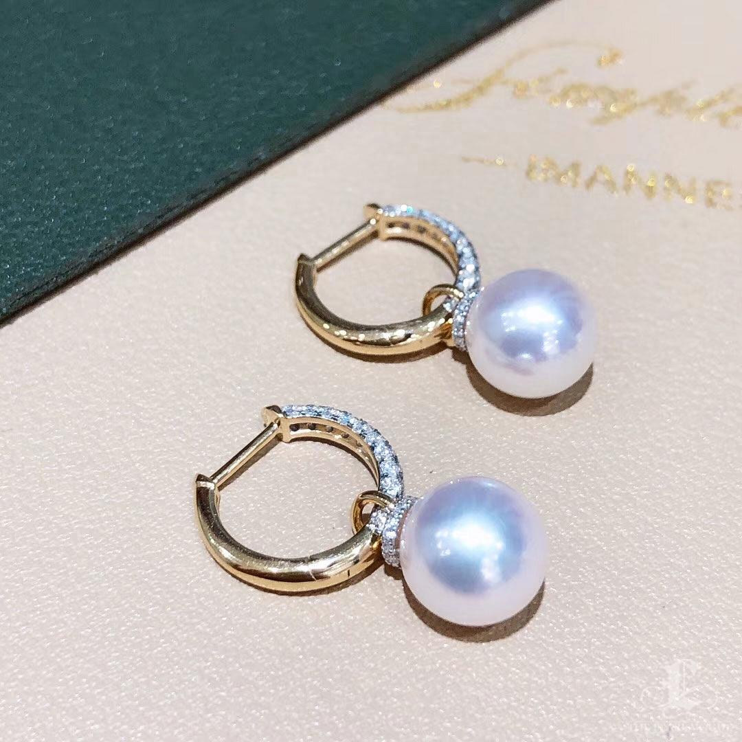 【Lustre Arc】Convertible 3-in-1 Aurora Akoya Pearl Diamond Jewelry For Sale 2