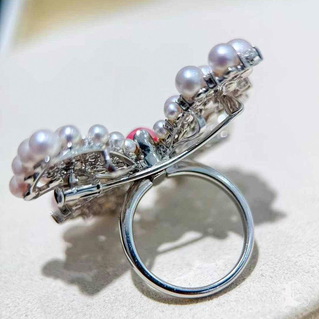 Conchéa】 Gioiello di perle di conchiglia a 3 vie Aurora Stellar Bloom Convertibile - 2,4ct in vendita 6