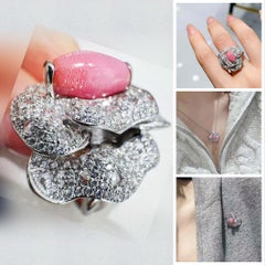 【Conchéa】Flaming Grace Convertible 3-Way Conch Pearl & Diamond Jewelry — 3.61ct