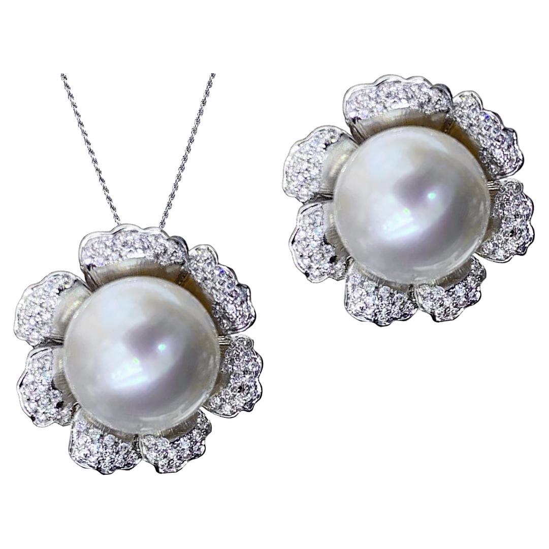 【Vine Symphony】Convertible Blossom South Sea Pearl Diamond Statement Jewelry