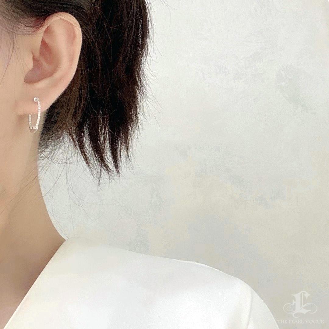 【Geometría Esculpida】Convertible Loop South Sea Pearl Diamond Earrings Pendant en venta 8