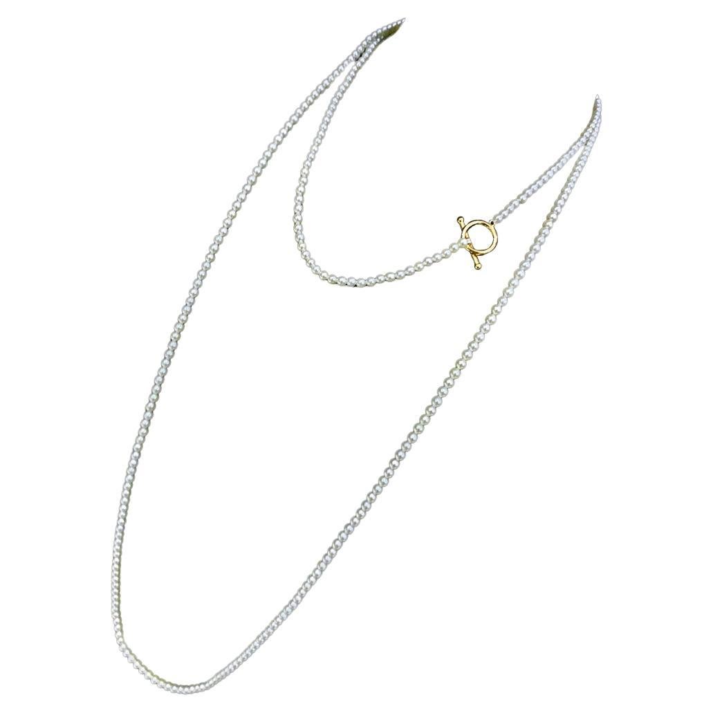Convertible AA+ Baby Akoya Pearl 120cm Necklace with 18K Gold