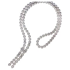 【Geometria scolpita】Collana a Y convertibile con perle Akoya e diamanti