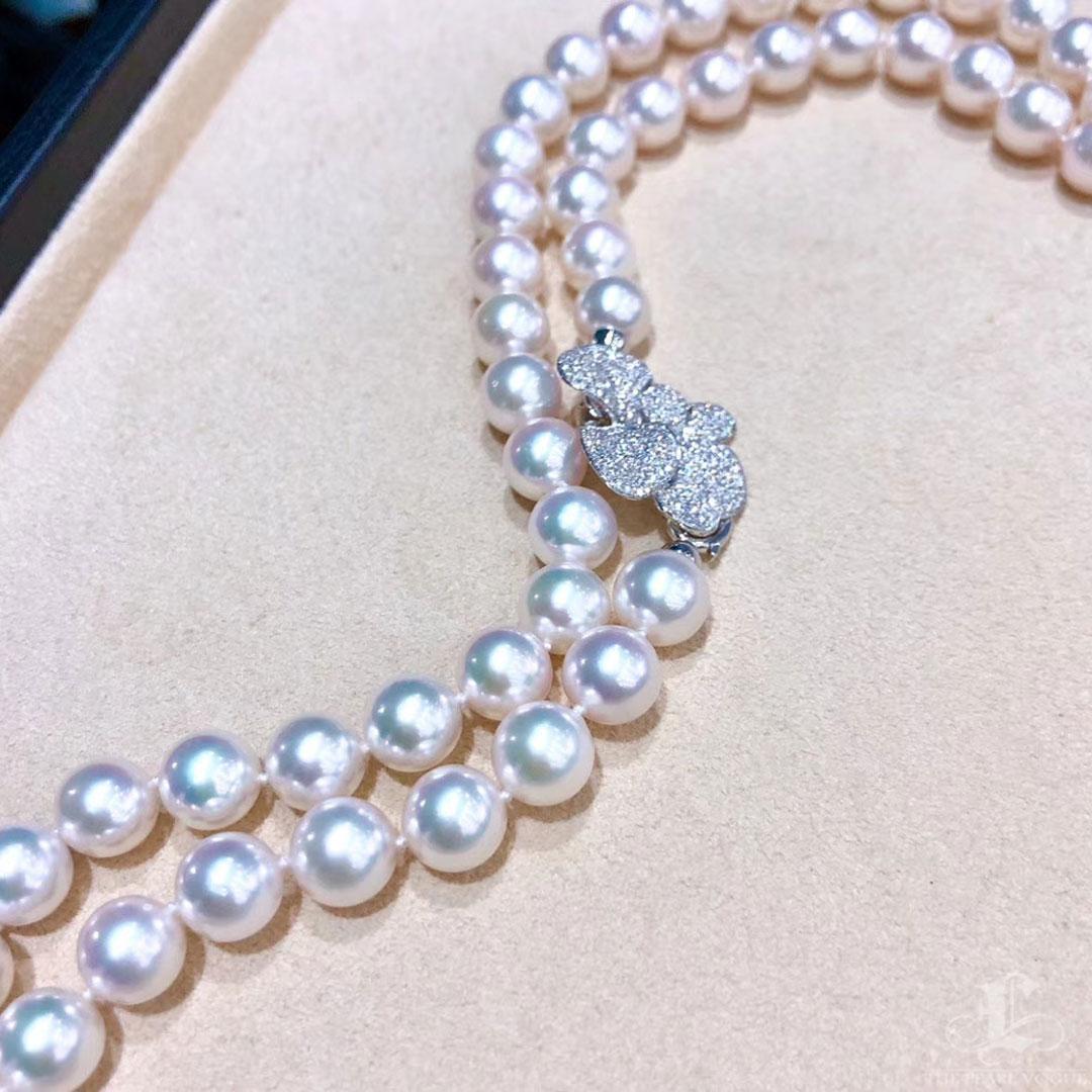 【Lustre Arc】Bloom-Heart Aurora AAA Akoya Pearl Diamond Convertible Necklace For Sale 1