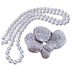 【Lustre Arco】Bloom-Corazón Aurora AAA Collar Convertible Perla Akoya Diamante