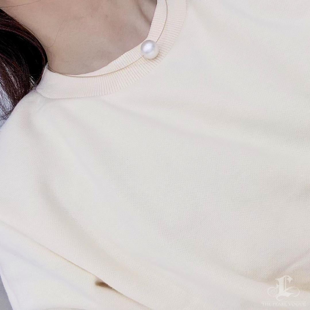 【Sculpted Geometry】Convertible Dual-Float South Sea & Akoya Pearl Choker For Sale 3
