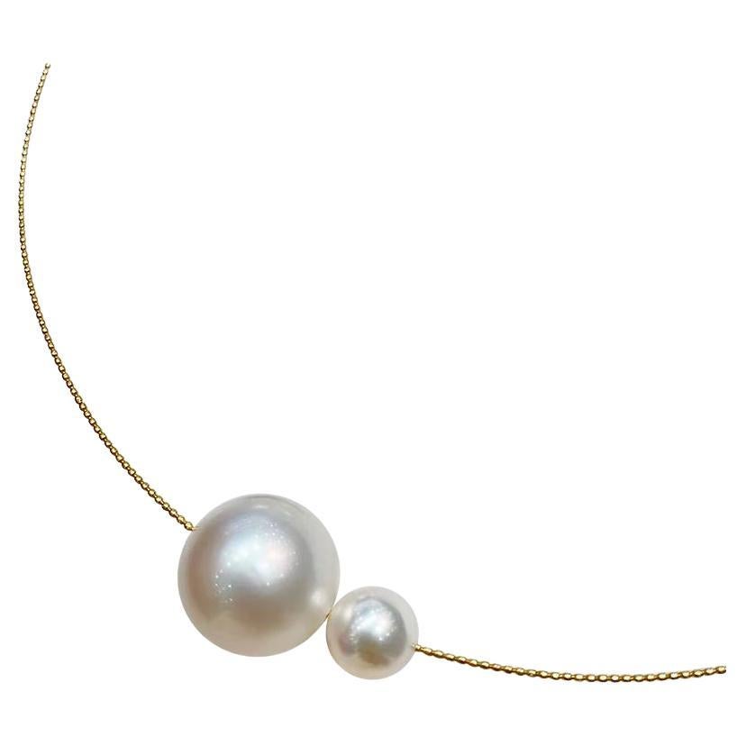 【Sculpted Geometry】Convertible Dual-Float South Sea & Akoya Pearl Choker