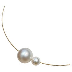 【Geometria scolpita】Collare convertibile a doppio galleggiante con perle South Sea e Akoya
