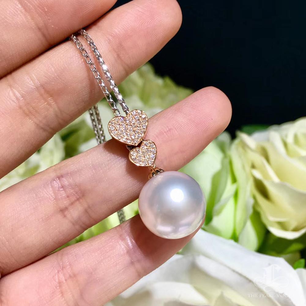 【Lustre Arc】Doble Corazón-Línea Aurora Collar Colgante de Perlas del Mar del Sur en Nuevo estado para la venta en New York, NY