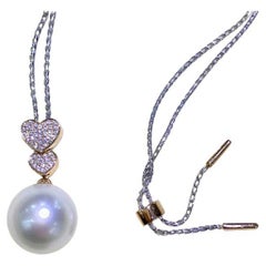 【Lustre Arc】Double Heart-Line Aurora South Sea Pearl Pendant Necklace