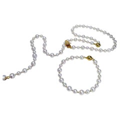 Convertible Aurora Akoya Pearl Necklace & Bracelet Set (70cm Total Length)