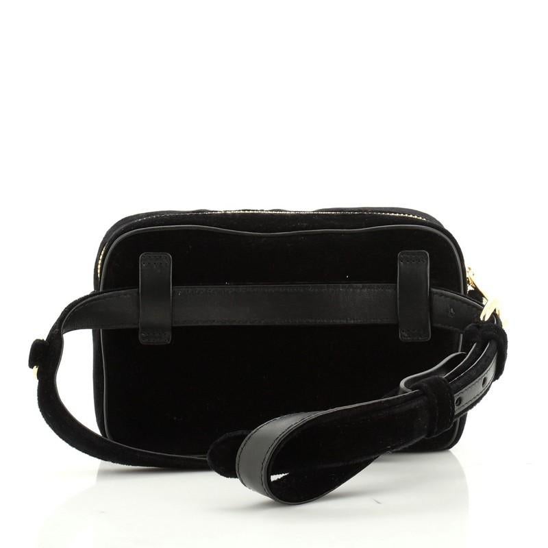 Black Convertible Belt Bag Velvet Small