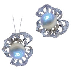 【Vine Symphony】Convertible Blooming Aurora South Sea Pearl Diamond Ring Pendant